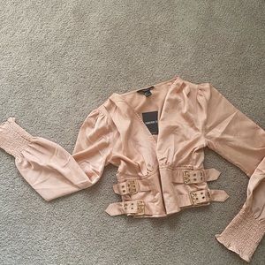 Buckle detail crop top